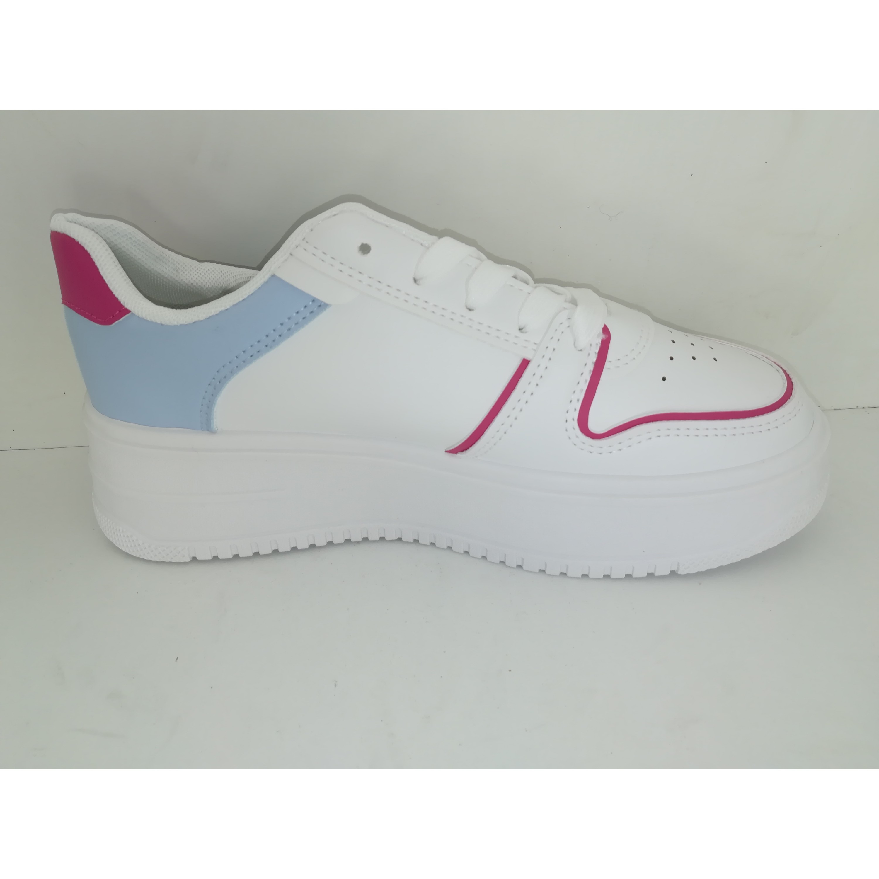 Olympic Stores LY431 Γυναικεία Flatforms Sneakers Λευκό / Ροζ
