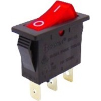 Διακοπτης Rocker Μεσαιος 3P Με Λυχνια On-Off 16A/250V Κοκκινος Rk1-15B 1X1Ν B/r"0-" Soken