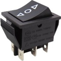 Διακοπτης Rocker Μεγαλος 6P On-Off-On 16A/250V Μαυρος Rk1-01 2X3 B/b "δοδ" Soken