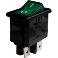 Διακοπτης Rocker Mini 4P Με Λυχνια On-Off 8A/250V Πρασινος Ps8A-4 Bej