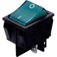 Διακοπτης Rocker Μεγαλος 4P Με Λυχνια On-Off 16A/250V Πρασινος Ps8C-5 Bej