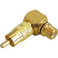 Rca Adaptor Αρσενικο Σε Rca Θηλυκο Γωνιακο Επιχρυσο Μαυρο Lz552G/b Lz Jkg