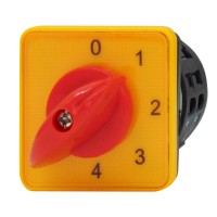 Διακοπτης Περιστροφικος Μεταγωγεας 0-4 Θεσεων 1P 20A Με Πλακα 52X52 Κιτρινη G1620Ahm58 Hnm