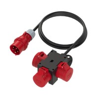 Adaptor Βιομηχανικο Αρσενικο 5P 16A Με Καλωδιο Σε 3 Θηλυκα 5P 16A Ip44 9430718 Pce